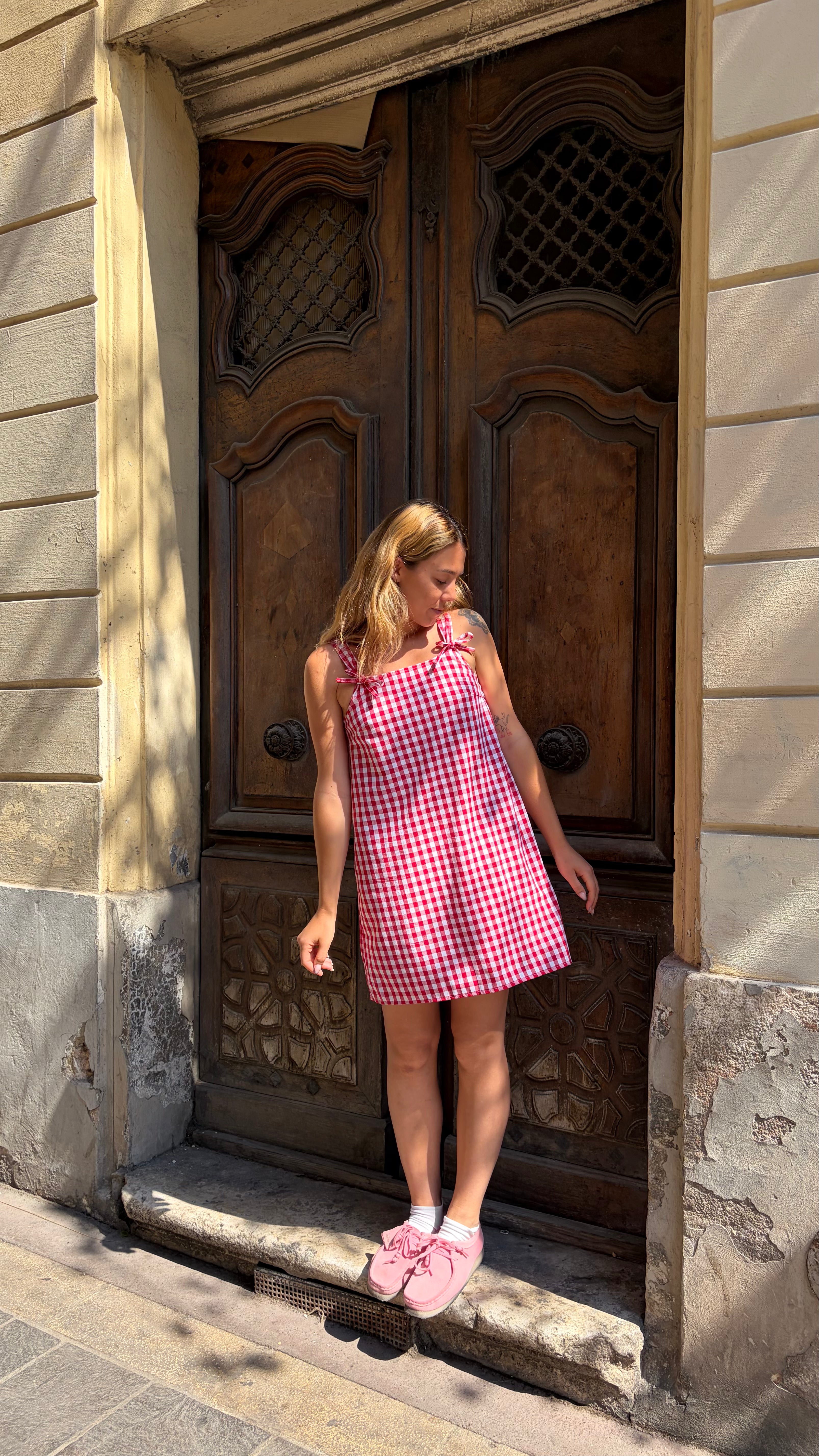 Robe Lola à carreaux vichy rouge