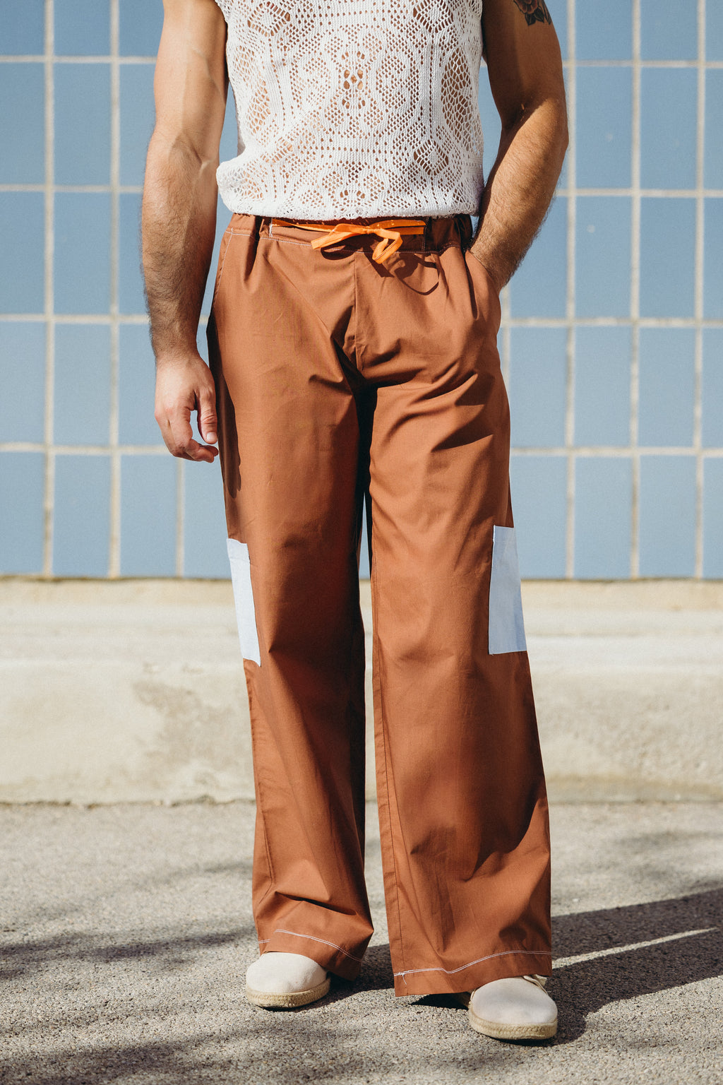 Brown baggy cargo trousers