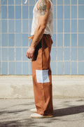 Brown baggy cargo trousers