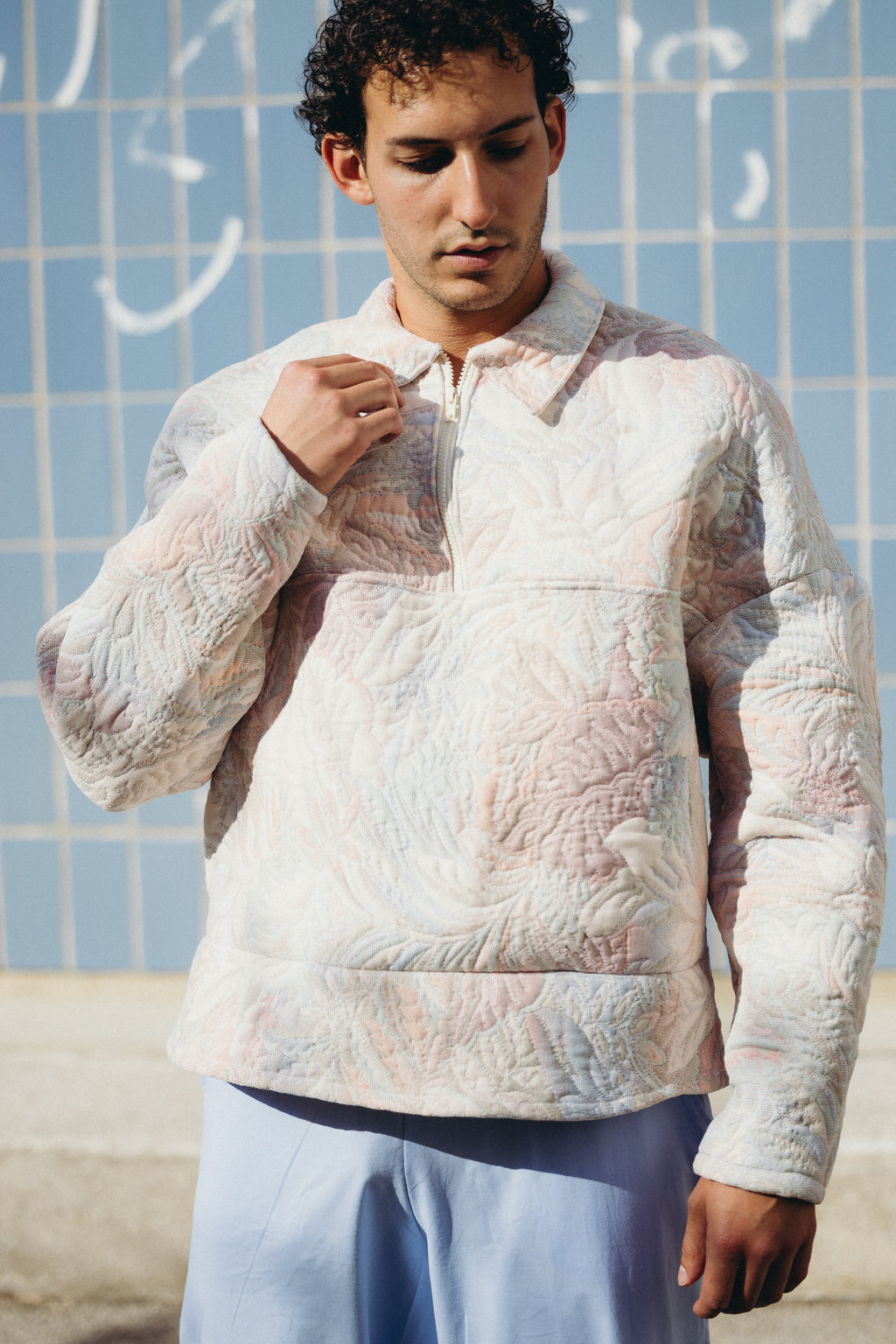 Veste upcyclée à motifs