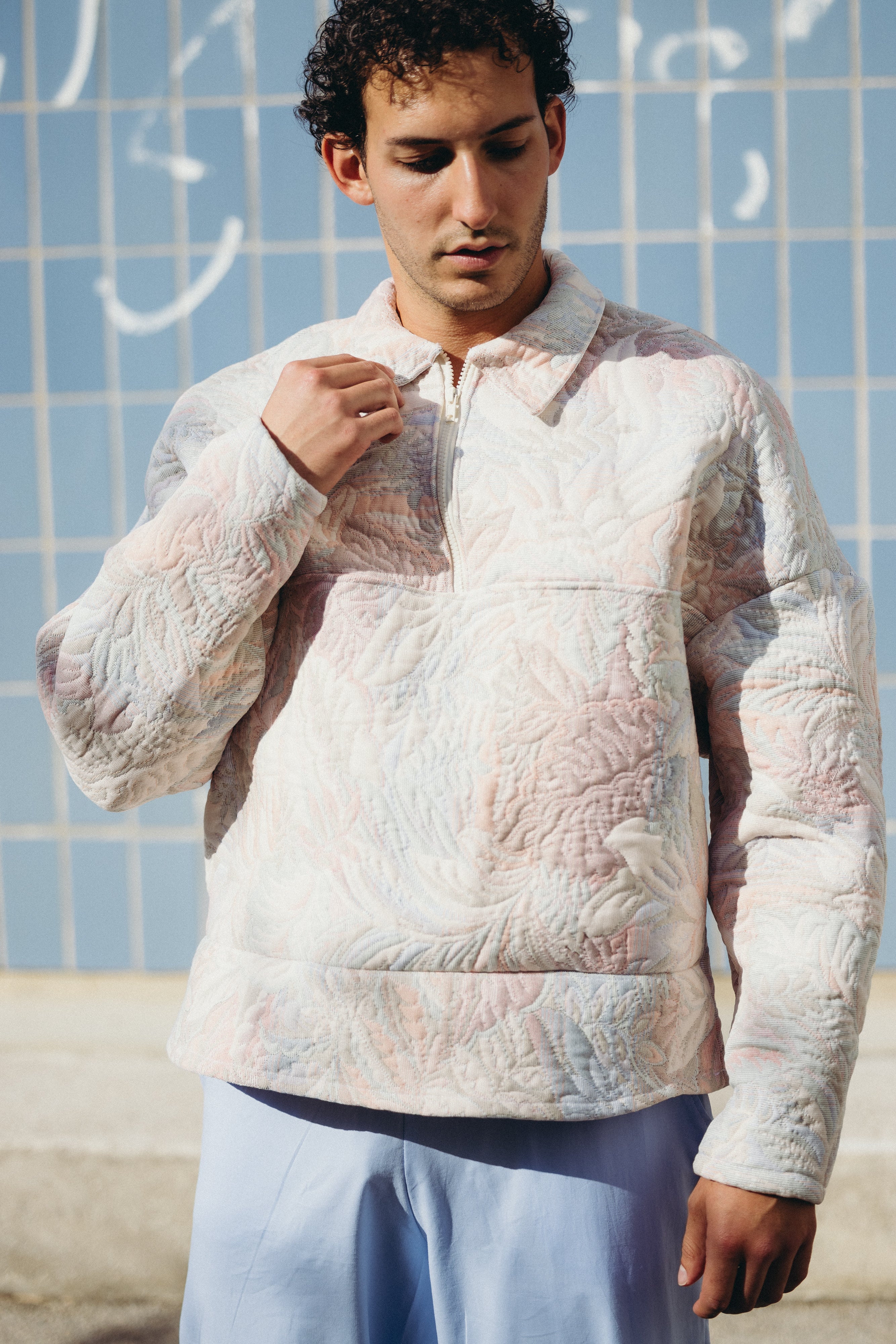 Veste upcyclée à motifs