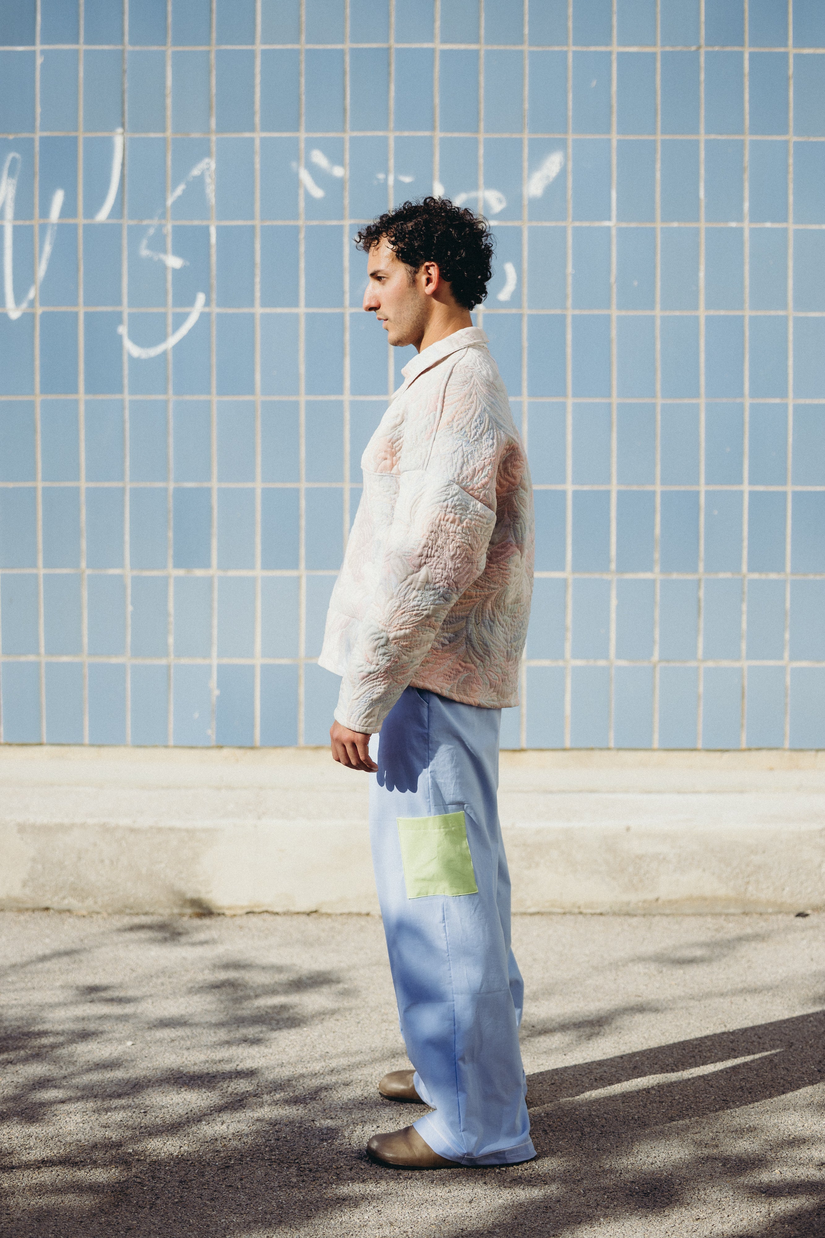 Veste upcyclée à motifs