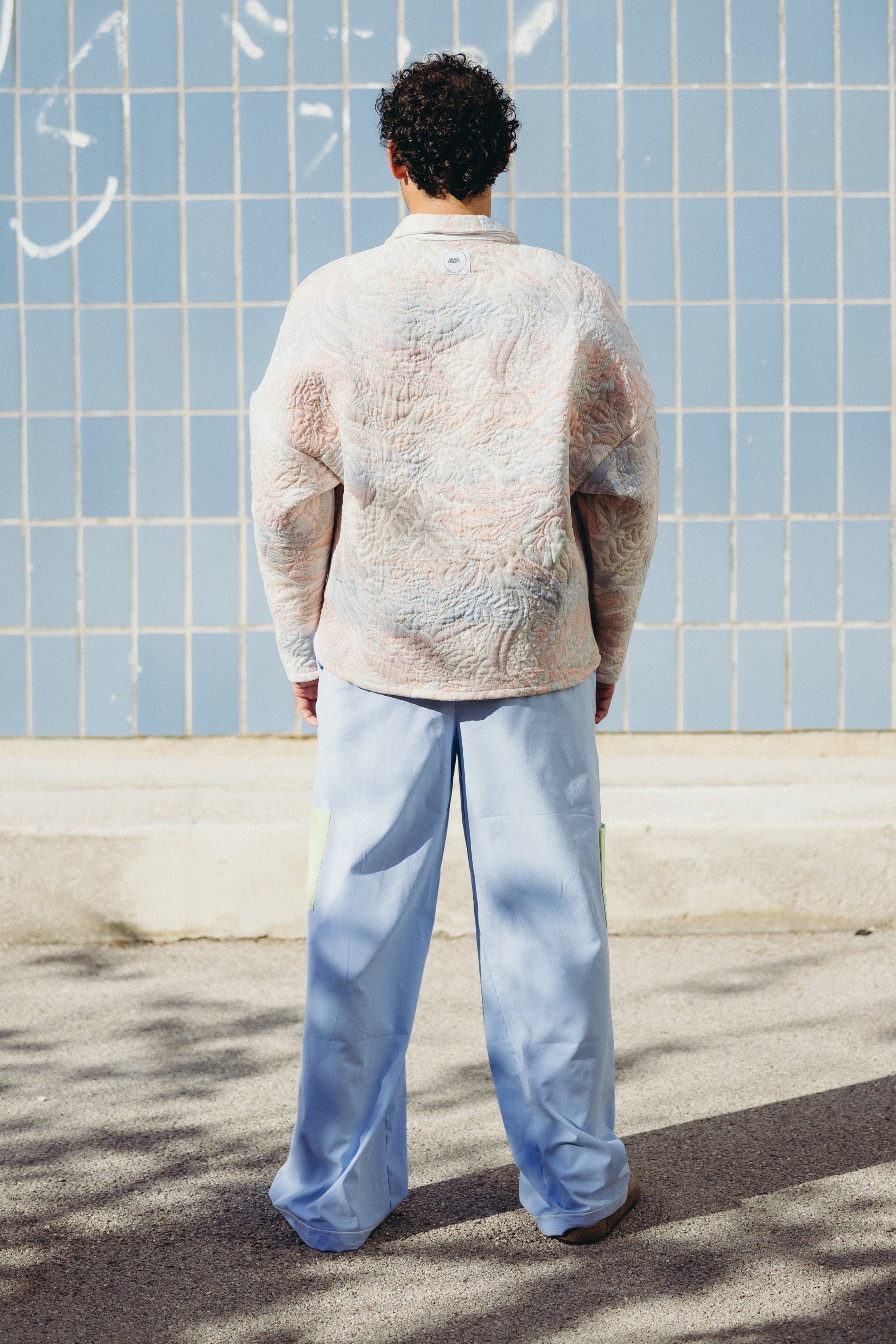 Veste upcyclée à motifs