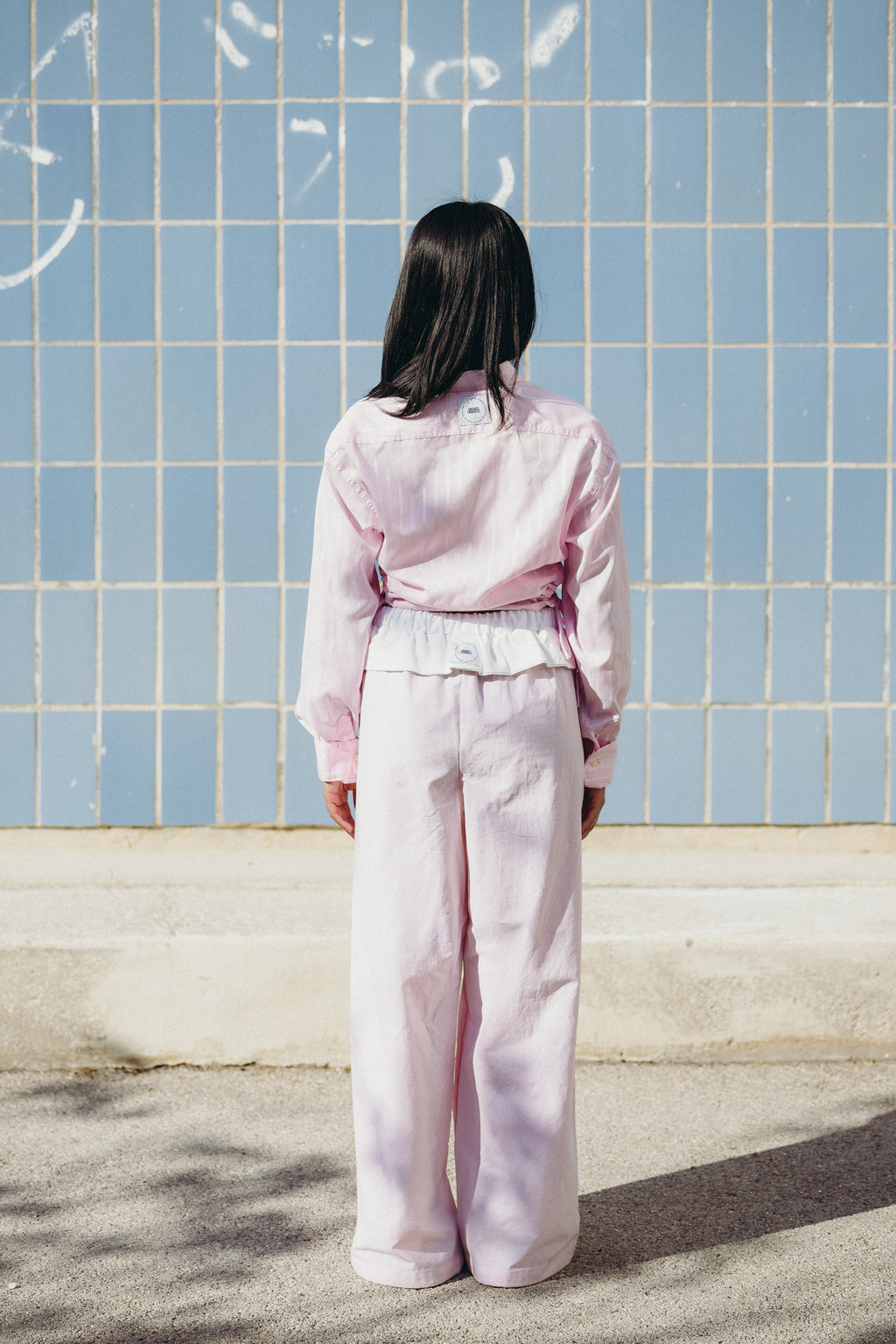 Chemise upcyclée Lou rose