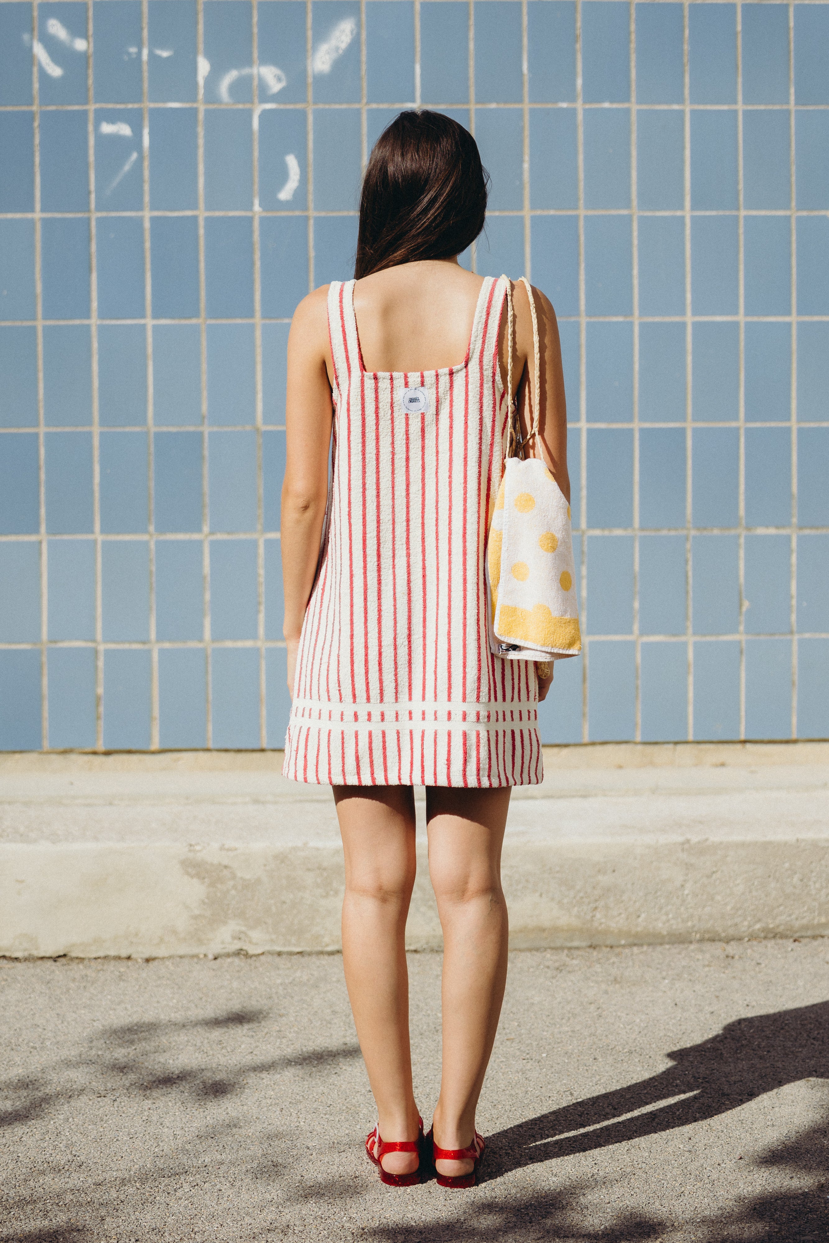 Robe éponge à rayures