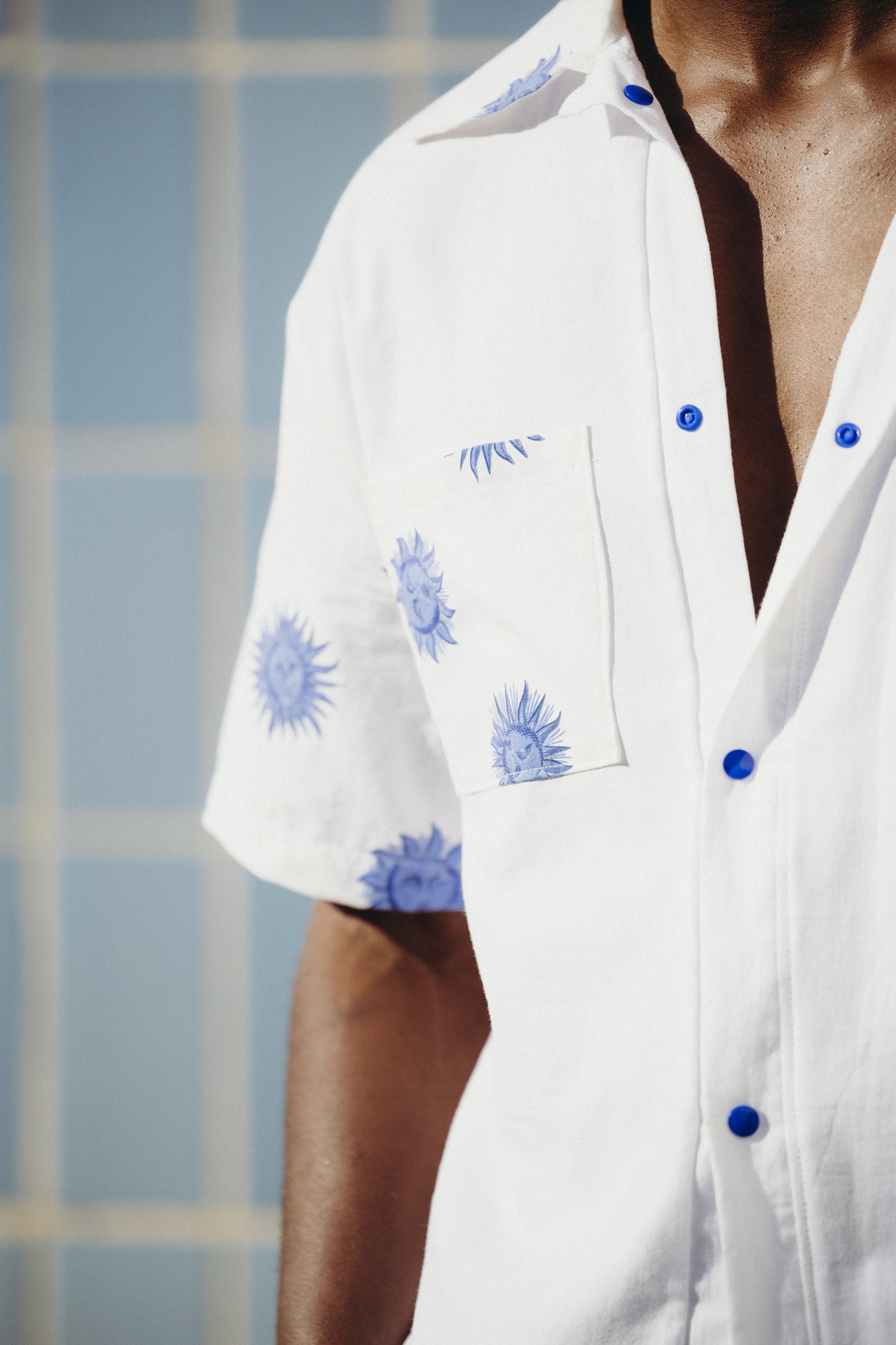 Chemise à motifs soleil