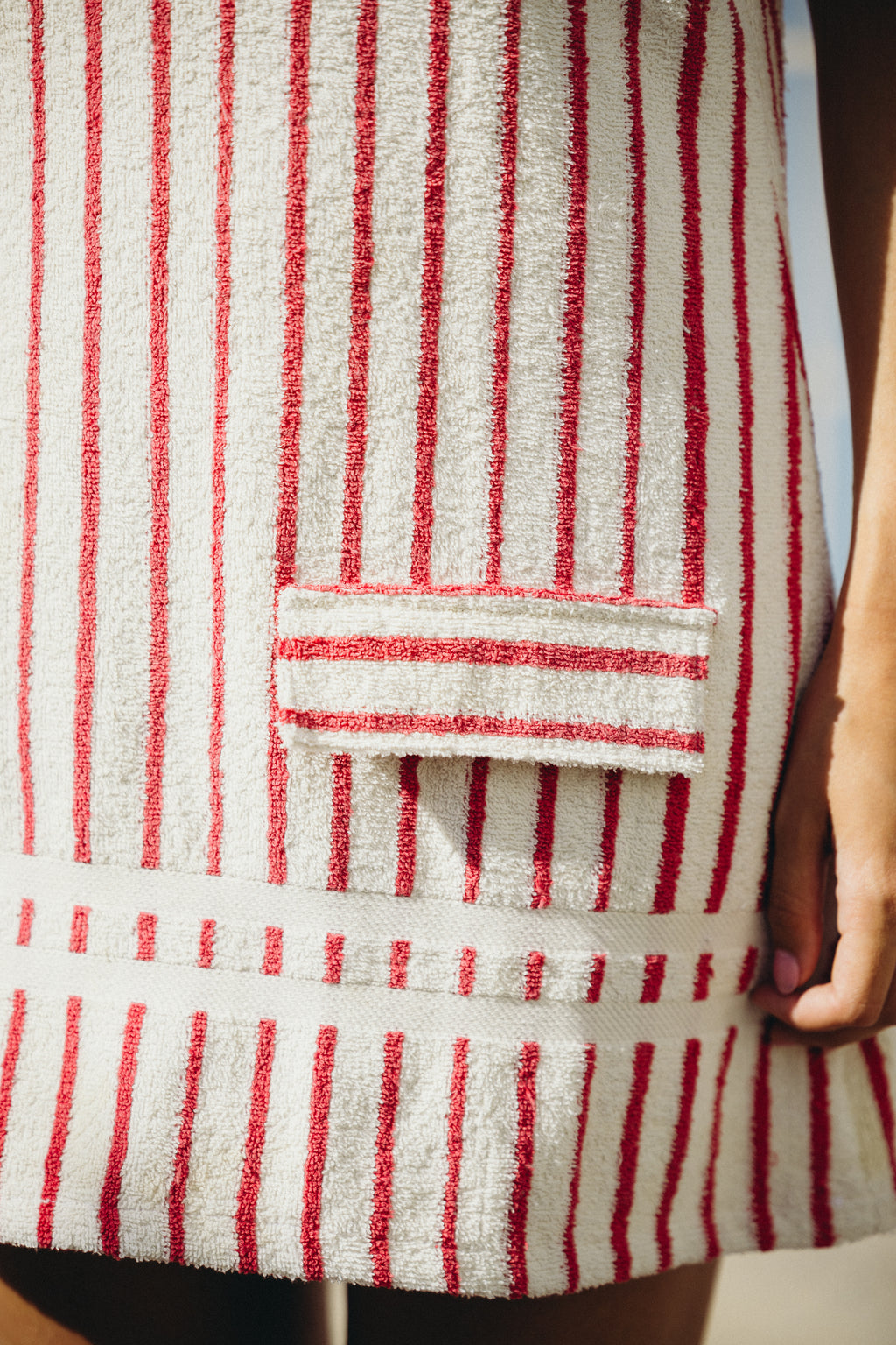 Striped terrycloth dress
