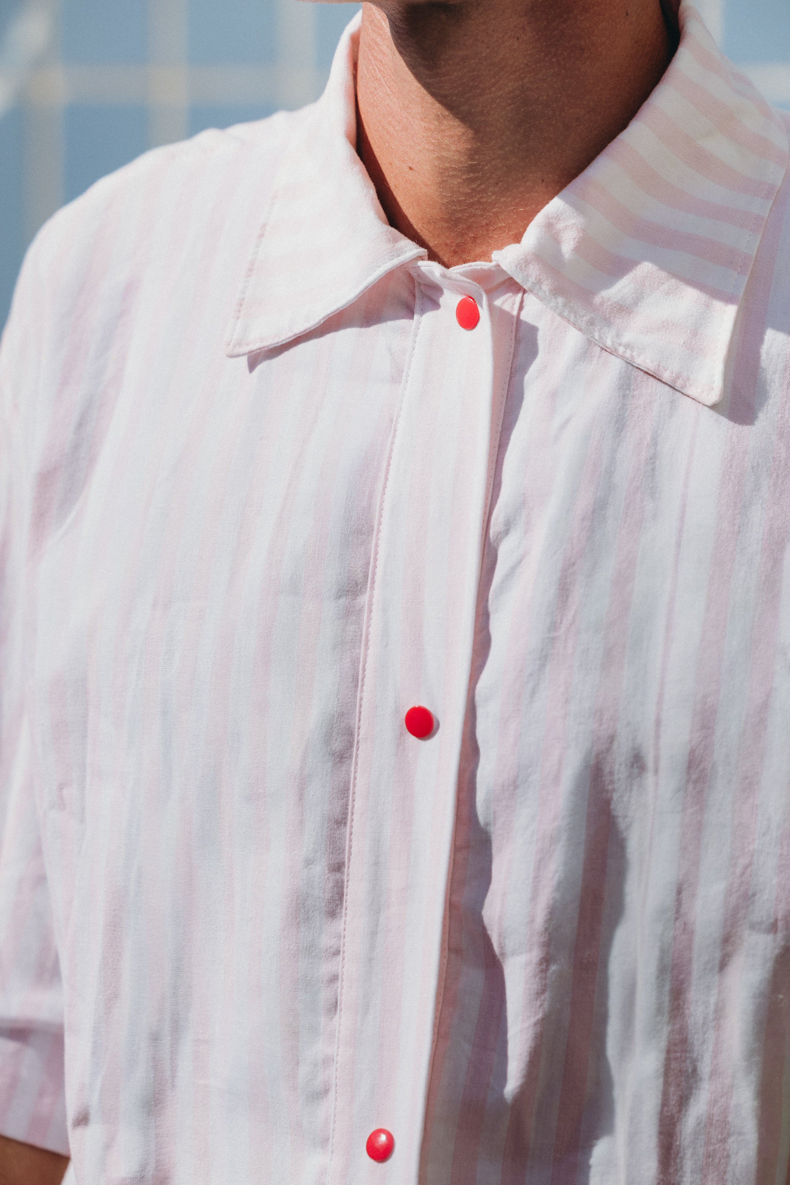Chemise à rayures rose