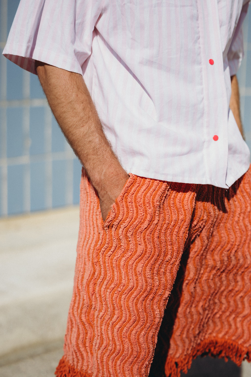 Orange Bermuda shorts