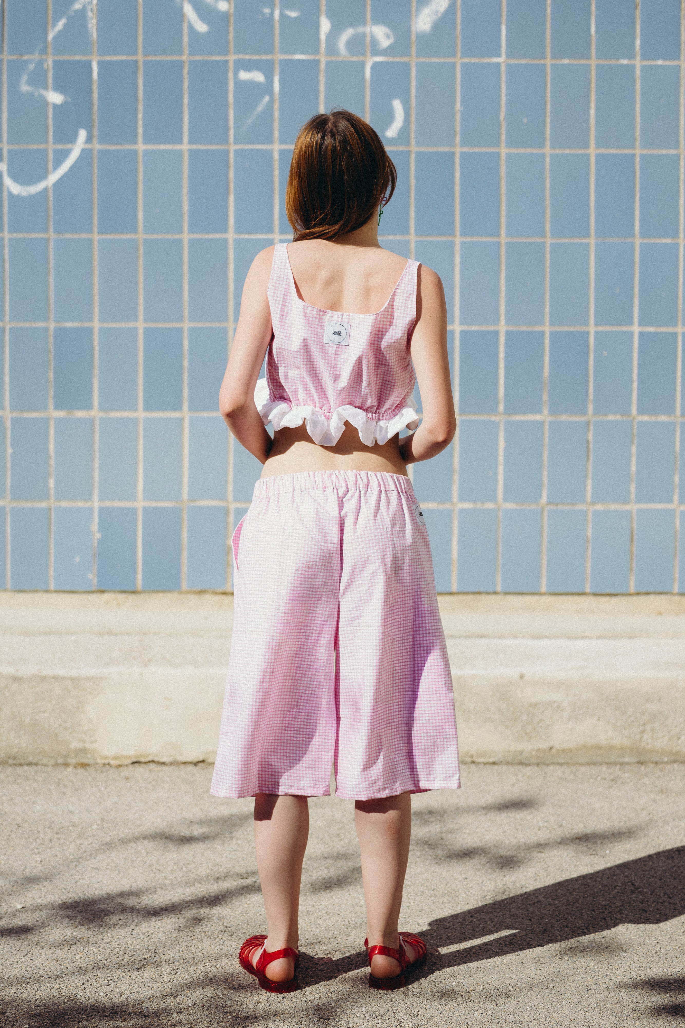 Brassière Ludmila à carreaux vichy rose