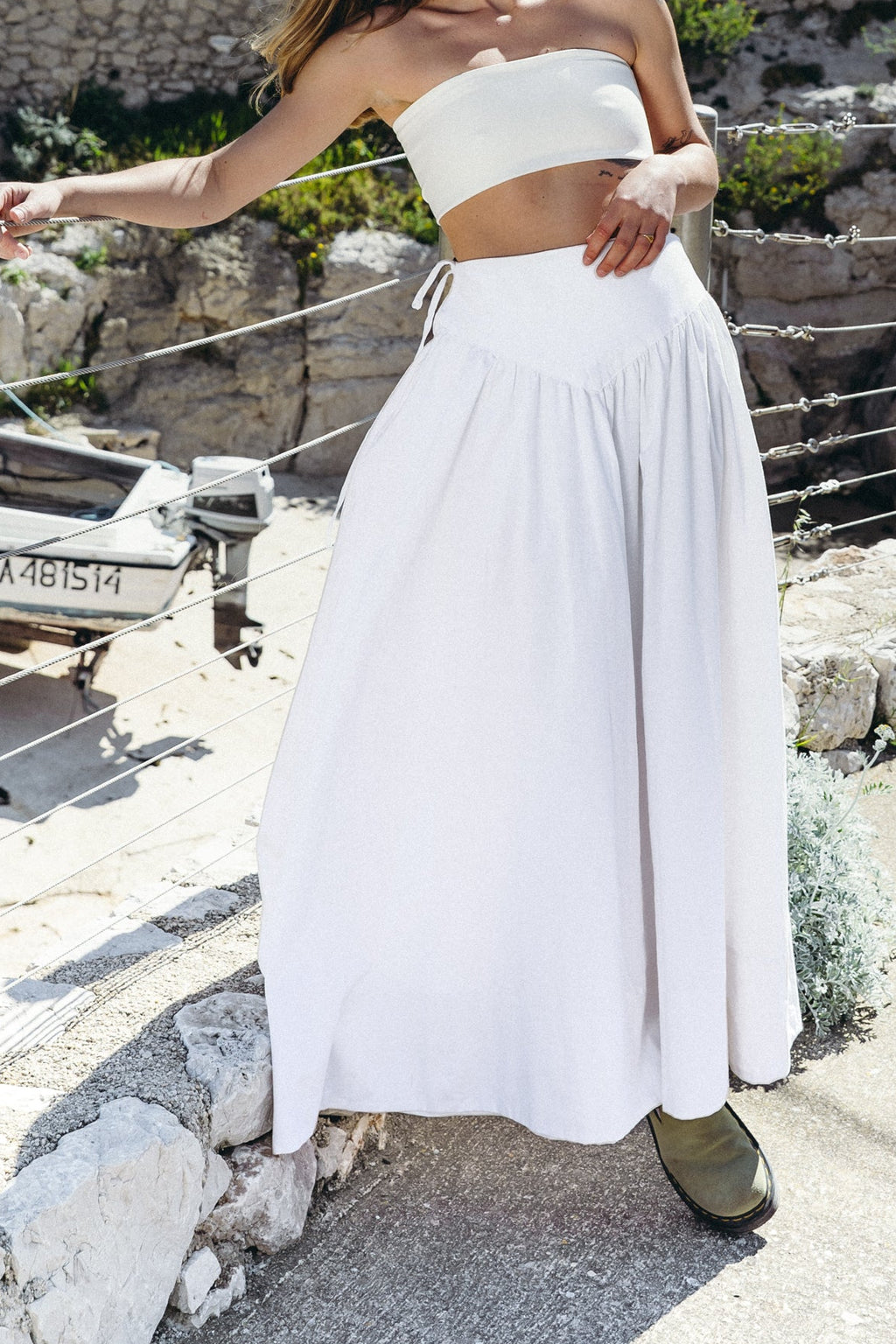 Jupe portefeuille longue blanche
