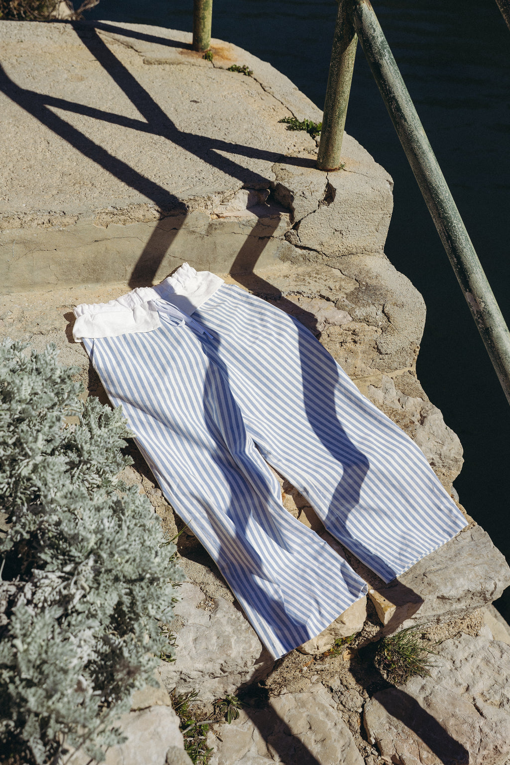 Pantalon Zoe à rayures bleu